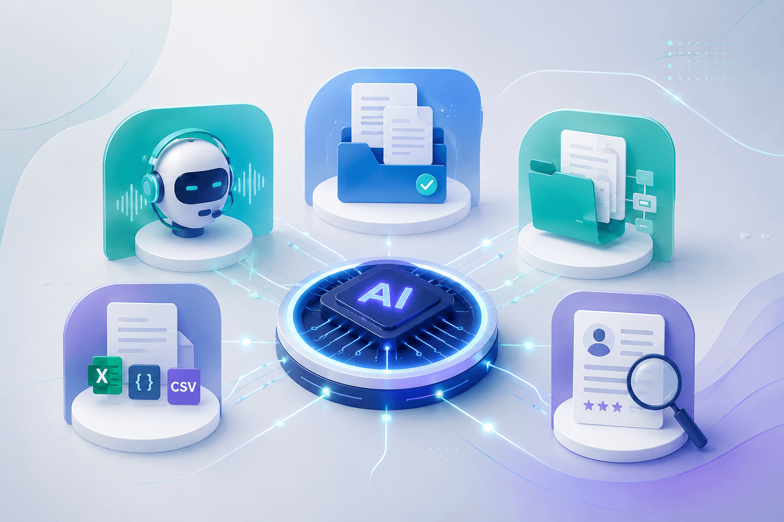 Developers 360 AI Products | iCallAgent, DocVZ & DataGuru