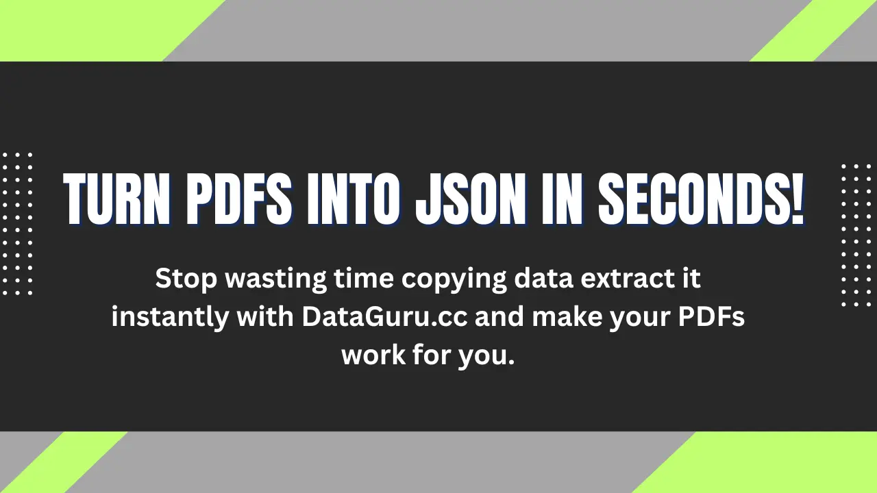 PDF to JSON Converter | Fast & Easy Data Extraction with DataGuru.cc